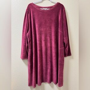 J. Jill Pure Jill Luxuriously Soft Velour Dress Pockets Modal Swing Womens 3X